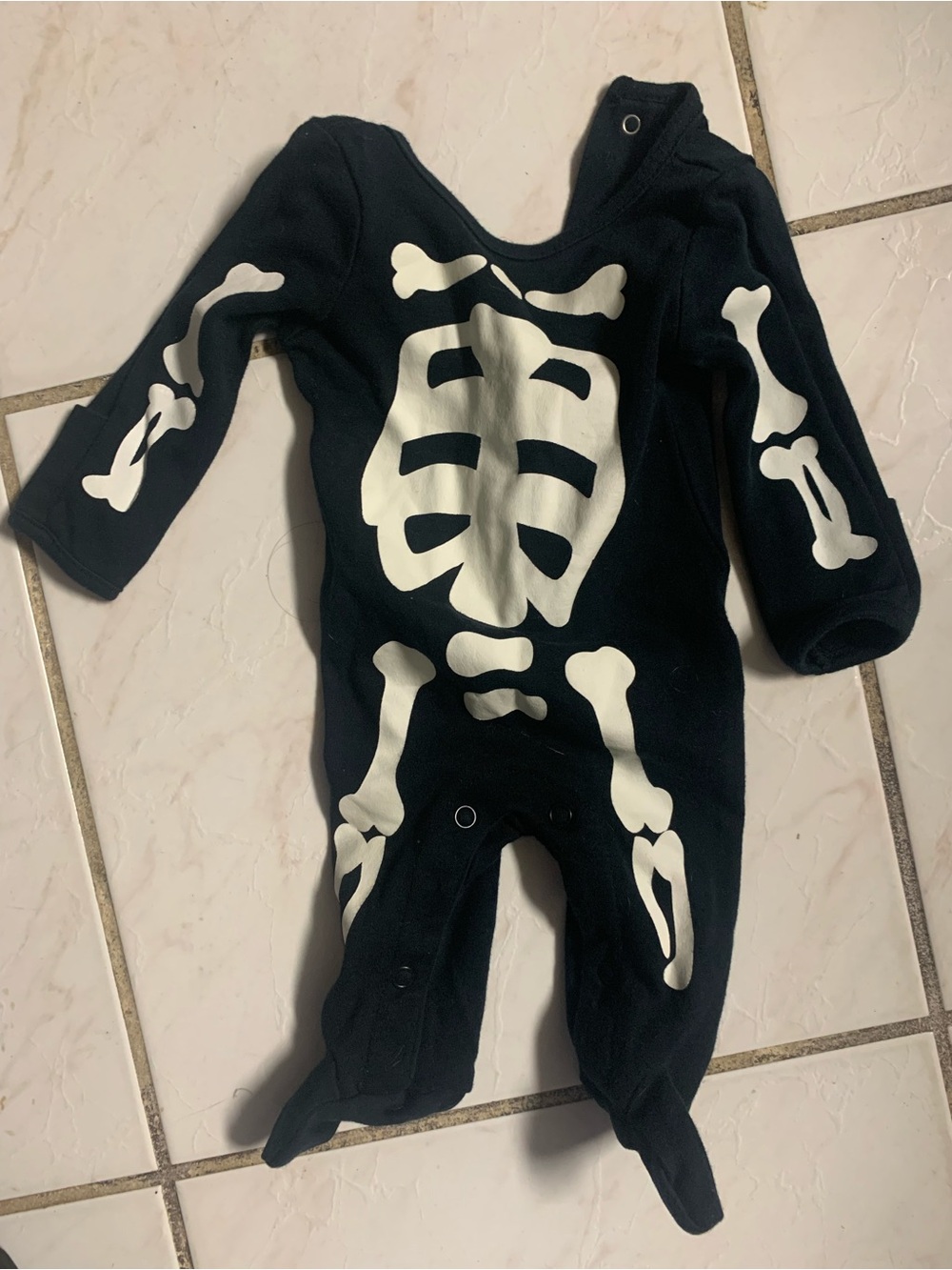 Carter's Black Skeleton Footed One-Piece